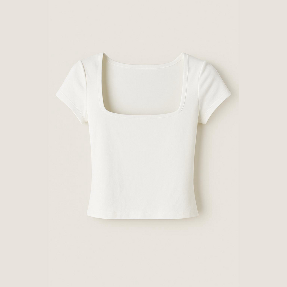 Sincerely Jules Cream Square Neck Tee - Picture 1 of 1